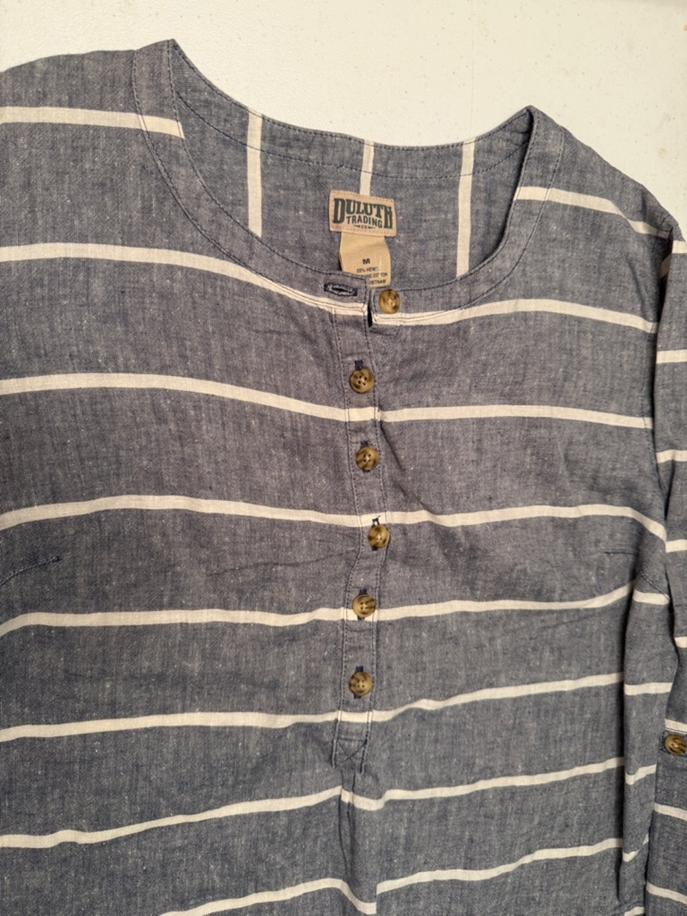 Duluth Trading Co Blue and White Striped Tunic - Picture 2 of 5